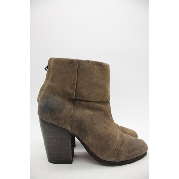 Rag & Bone Boots Newbury Women's 40 / 10 Bootie Distressed Brown Suede Heel - Picture 1 of 10